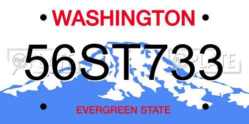 56ST733 Washington License Plate