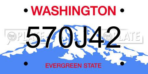 570J42 Washington License Plate