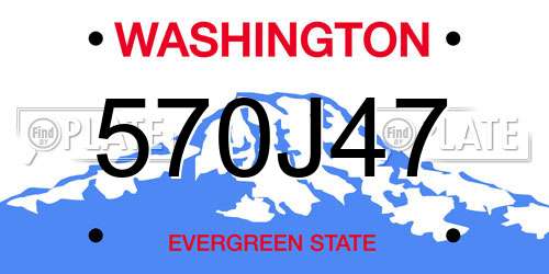 570J47 Washington License Plate