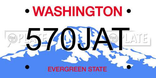570JAT Washington License Plate