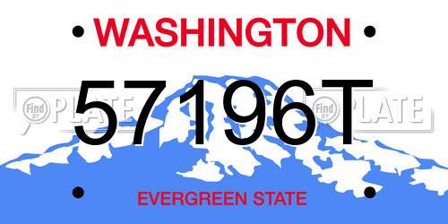 57196T Washington License Plate