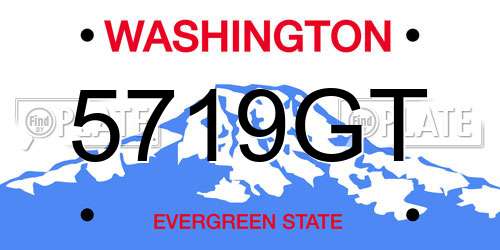 5719GT Washington License Plate