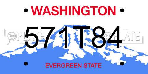 571T84 Washington License Plate
