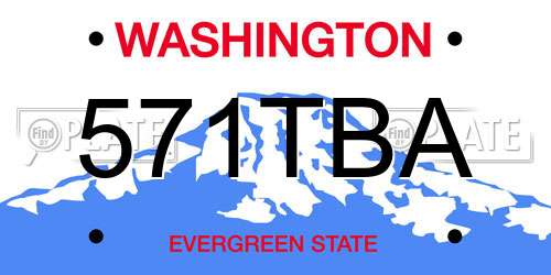 571TBA Washington License Plate