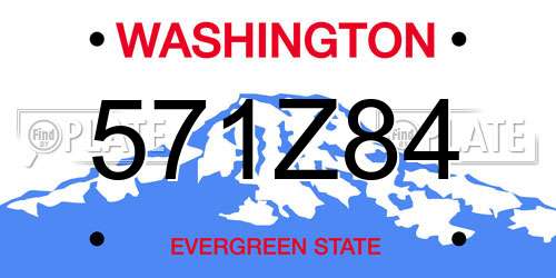 571Z84 Washington License Plate