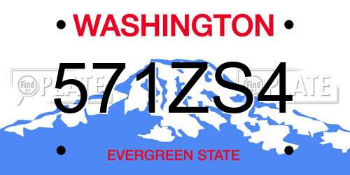 571ZS4 Washington License Plate