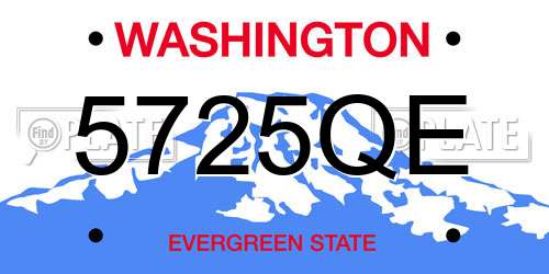 5725QE Washington License Plate