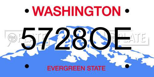 5728OE Washington License Plate