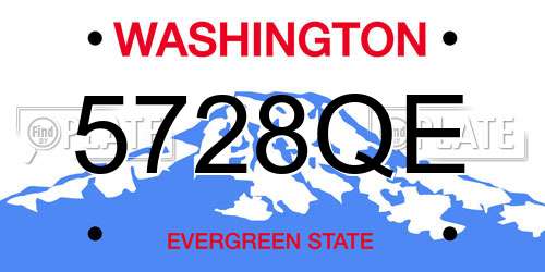 5728QE Washington License Plate