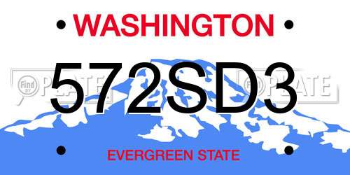 572SD3 Washington License Plate