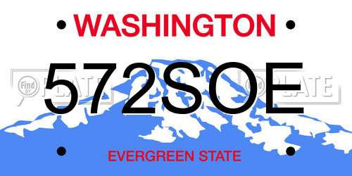 572SOE Washington License Plate