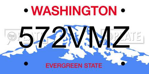 572VMZ Washington License Plate