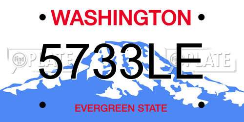 5733LE Washington License Plate