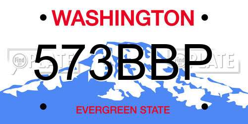 573BBP Washington License Plate
