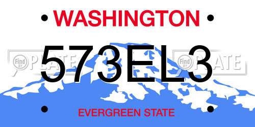 573EL3 Washington License Plate