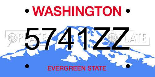 5741ZZ Washington License Plate