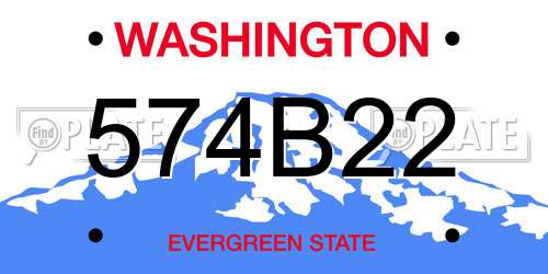 574B22 Washington License Plate
