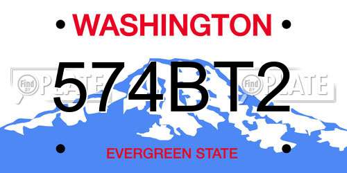 574BT2 Washington License Plate