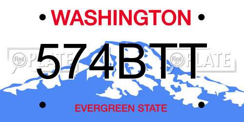 574BTT Washington License Plate