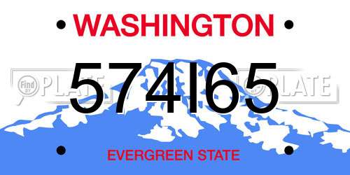 574I65 Washington License Plate