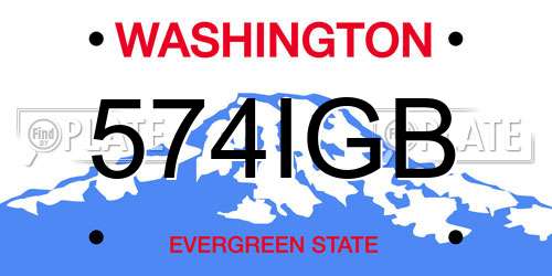 574IGB Washington License Plate
