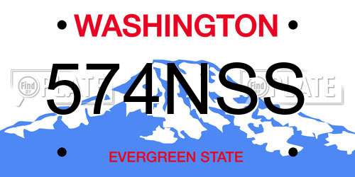 574NSS Washington License Plate
