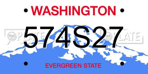 574S27 Washington License Plate