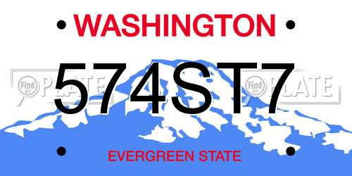 574ST7 Washington License Plate
