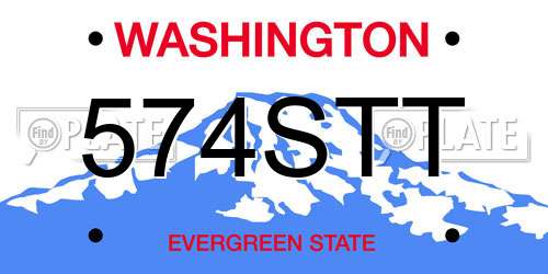 574STT Washington License Plate