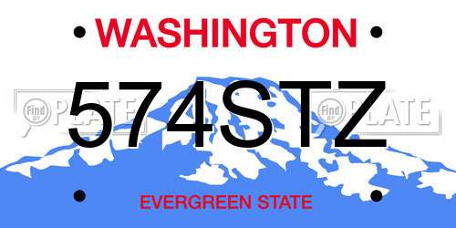 574STZ Washington License Plate