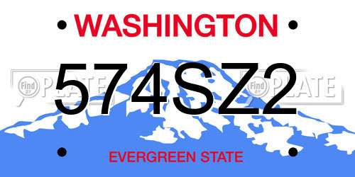 574SZ2 Washington License Plate