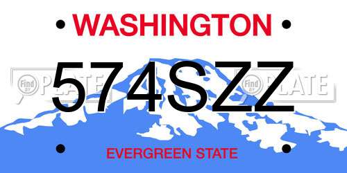 574SZZ Washington License Plate