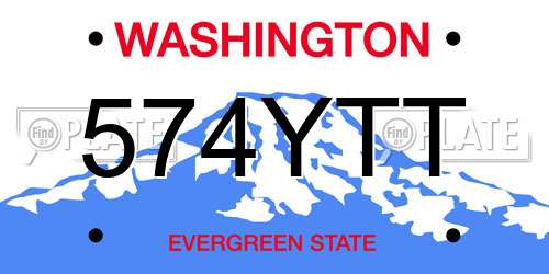 574YTT Washington License Plate