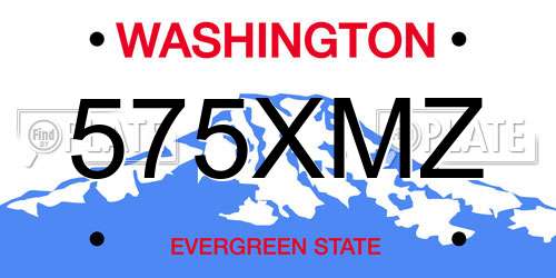 575XMZ Washington License Plate