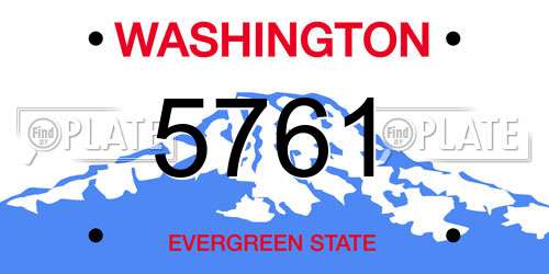 5761 Washington License Plate