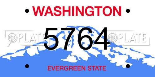 5764 Washington License Plate