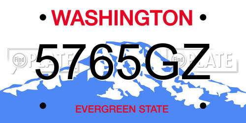 5765GZ Washington License Plate