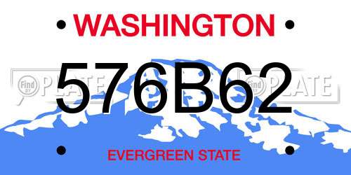 576B62 Washington License Plate