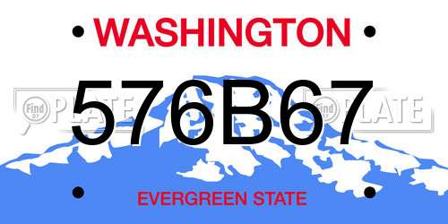 576B67 Washington License Plate