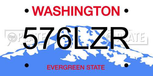 576LZR Washington License Plate