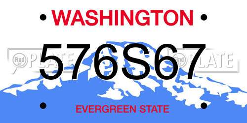 576S67 Washington License Plate