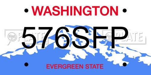 576SFP Washington License Plate