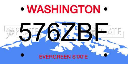 576ZBF Washington License Plate