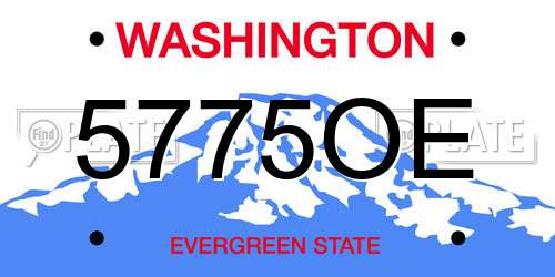 5775OE Washington License Plate
