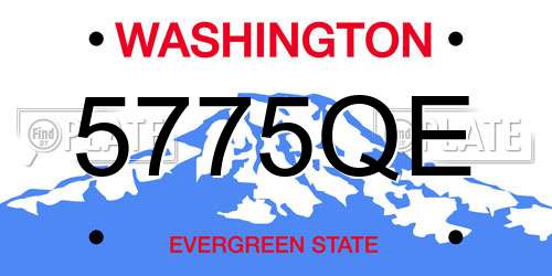 5775QE Washington License Plate