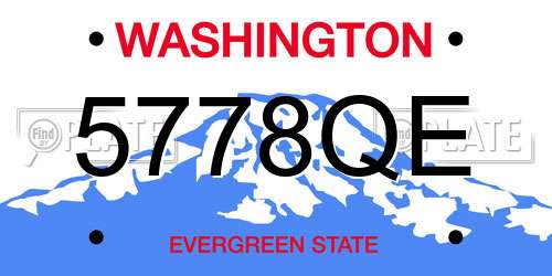 5778QE Washington License Plate