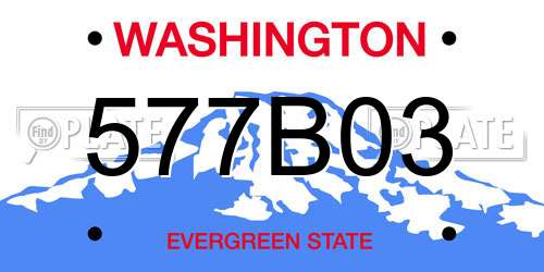 577B03 Washington License Plate