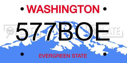 577BOE Washington License Plate