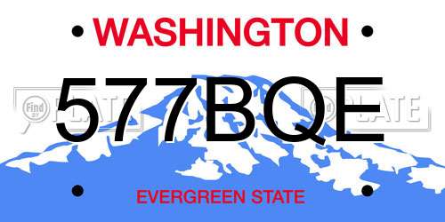 577BQE Washington License Plate