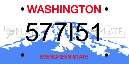 577I51 Washington License Plate